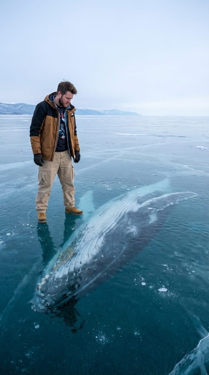 Frozen Whale Beneath Ice