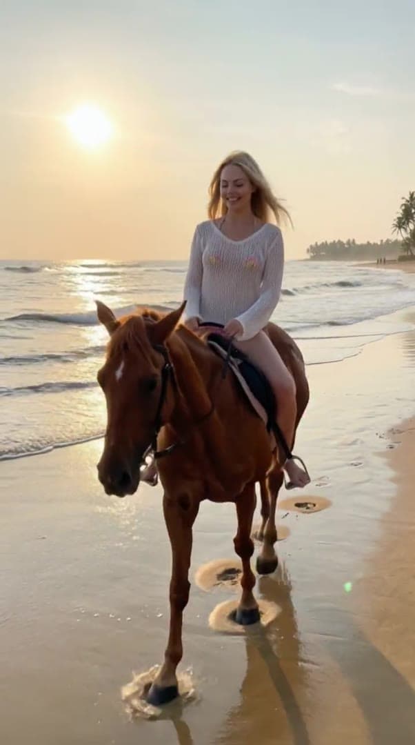 Beach Horseback Sunset preview 2